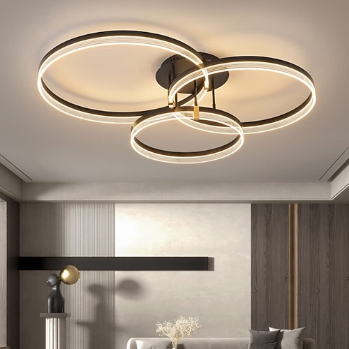 LED-Deckenleuchte 304050cm 3-flammiges Ring-Kreis-Design dimmbar Aluminium lackiert luxuriös moderner Stil Esszimmer Schlafzimmer Pendelleuchten 110-240V nur dimmbar mit Fernbedienung Image