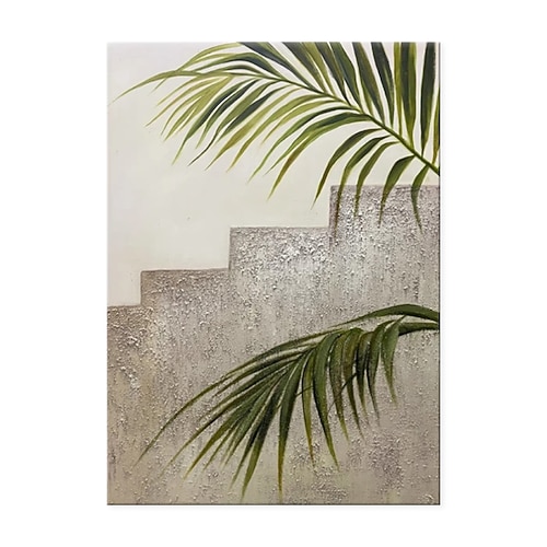 handgefertigte Ölgemälde Leinwand Wandkunst Dekoration modernen Wabi-Sabi-Stil große Blätter für Zuhause Esszimmer Dekor gerollt rahmenlos ungedehnt Gemälde Image