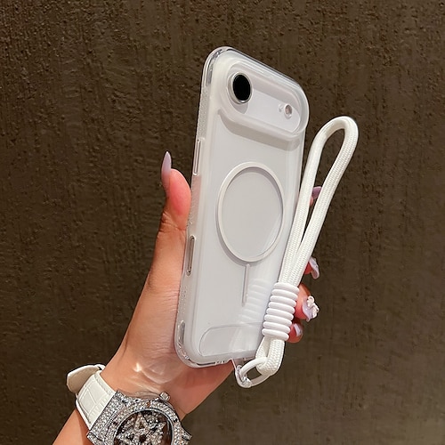 Handy Hülle Handyhüllen Für iPhone 17 Pro Max 17 Air 16 15 14 Pro Max Plus 13 Pro Max Rückseite mit Trageriemen Unterstützt kabelloses Laden Nicht vergilbend Retro TPU Acryl Image