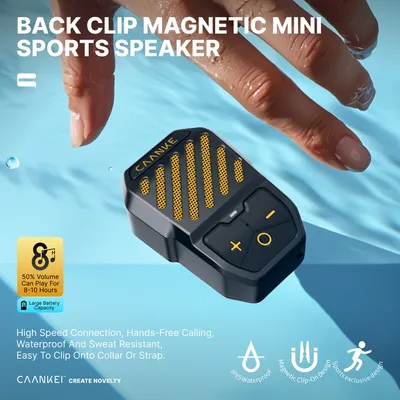 Portable Bluetooth Speaker Outdoor IPX5 Waterproof Sports Microphone Speaker Clip-On Wearable Speaker For Hands-Free Music/Calls