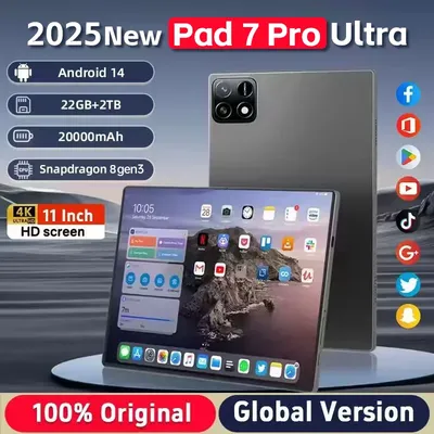 New Global Version 5G Tablet PC Pad 7S Pro Ultra 4K HD 120Hz Snapdragon 8 Gen3 20000mAh 22GB+2TB Android14 Dual SlM WlFl Tablet