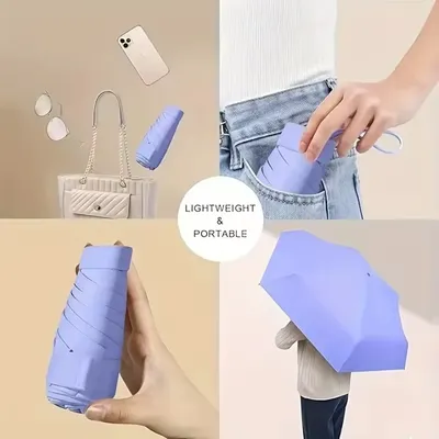 Mini Sun Umbrella Pocket Compact Umbrella UV Protection Sunshade Umbrella Folding Capsule Umbrella Adult Simple Sun Umbrella