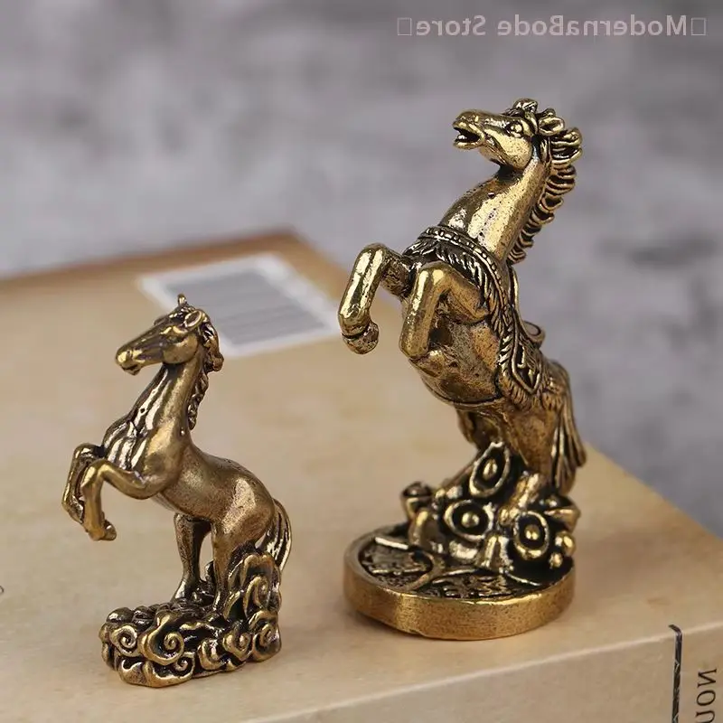 【N】Bronze Pferd Desktop Dekoration Wohnzimmer Teetisch Skulptur Metall Handwerk Home Dekorationen Chinesische Sternzeichen Pferd Statue Image