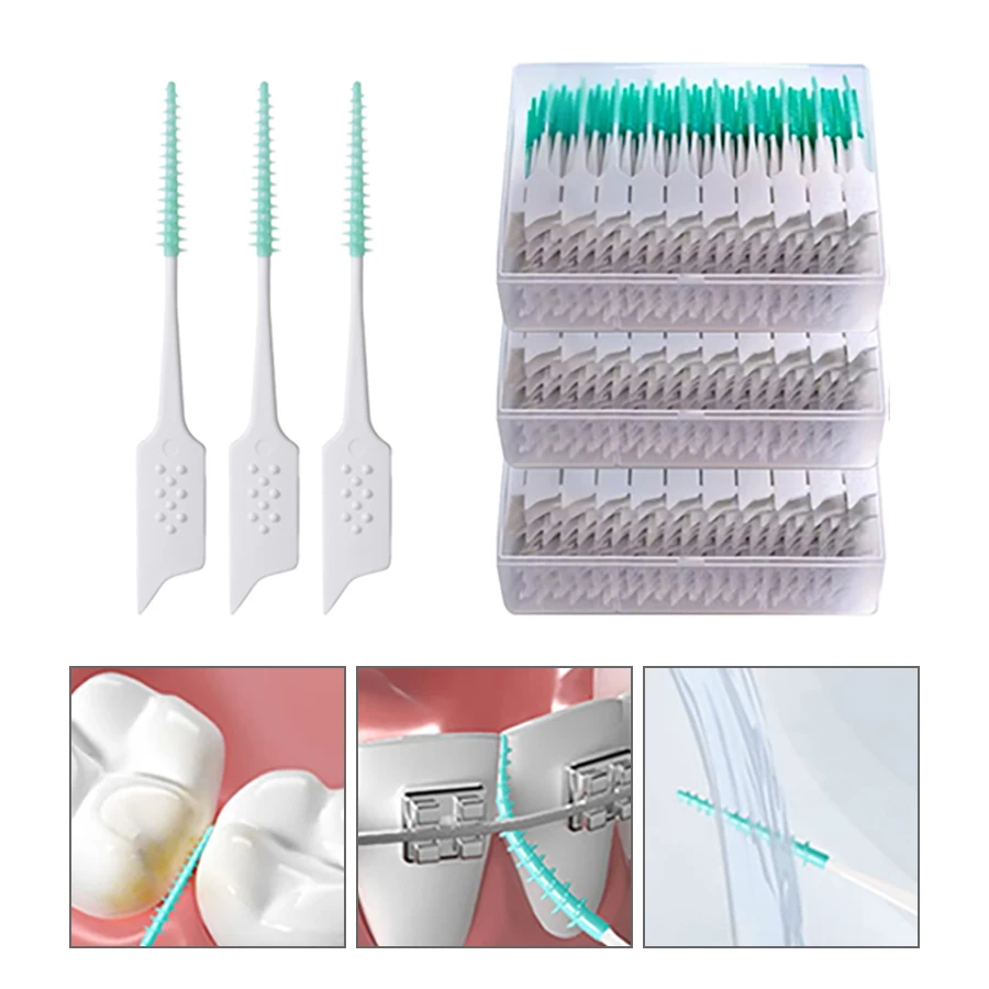 Interdentalbürste Weiche Gummi Zähne Reinigung Werkzeuge Zahnreinigung Zwischen Zähne Zahnbürste Mundhygiene Pflege Werkzeuge Image