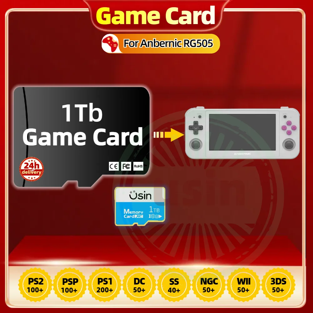 Tf spielkarten für anbernic rg505 rg würfel android spiel konsole retro playstation ps2 psp ps1 3ds spiele sd karte 1tb 512g rg556