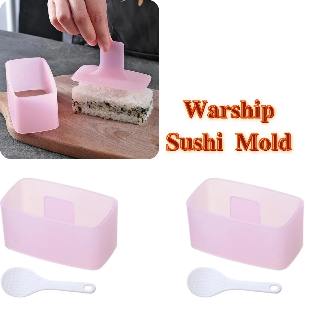 DIY Sushi Mold Maker Neue Lebensmittel Presse Nicht Stick Rechteckige Dreieck Sushi Kit Japanische Werkzeuge Küche Bento Onigiri Reis Ball Set Image
