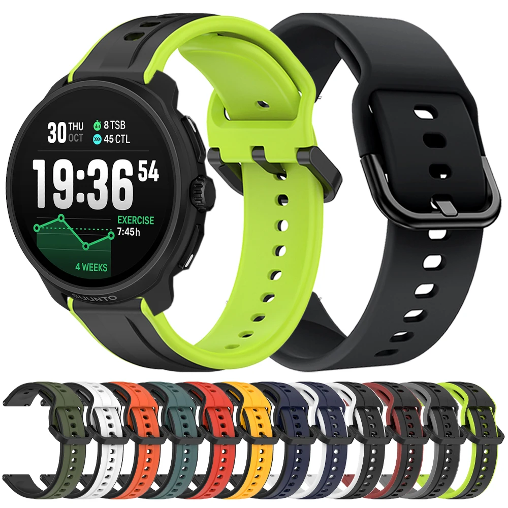 22 mm Sportarmband für SUUNTO RACE 2/S 9 PEAK PRO/DLC RACE VERTICAL OCEAN RUN Ersatzband für Polar Vantage M3 Silikonarmband Image