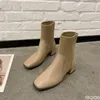 Herbst Winter neue elegante einfache dicke Ferse Karree kurze Stiefel modische vielseitige Schuhe lässig bequeme Damenschuhe