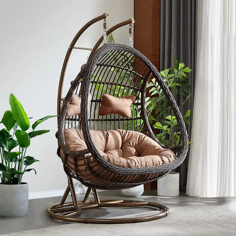 Indoor Schaukel Hängenden Korb Stuhl Vogelnest Rattan Stuhl Balkon Hängematte für Schlafzimmer Faul Haushalt Balkon Hängen Ei Stuhl