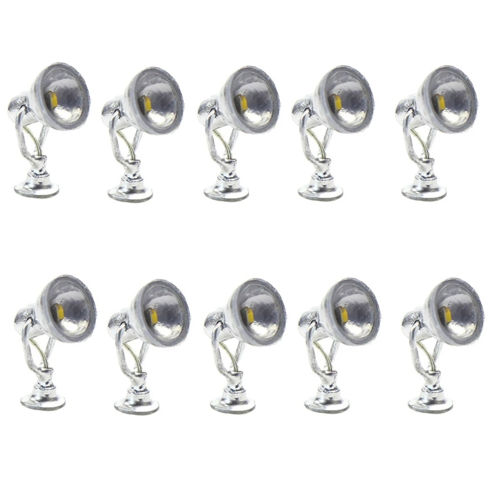 5/10Pcs HO Skala LED Strahler Modell Eisenbahn Spot Lampe Post Flutlichter Projektor Straße Lampe Gebäude DIY garten Dekoration