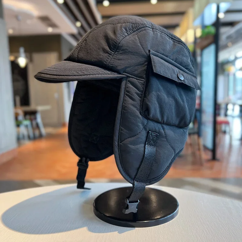Unisex Warme Trapper Cap Männer Frauen Trapper Aviator Earflap Winter Winddicht Einstellbare Bomber Hüte Outdoor Radfahren Ski Daunen Hut Image