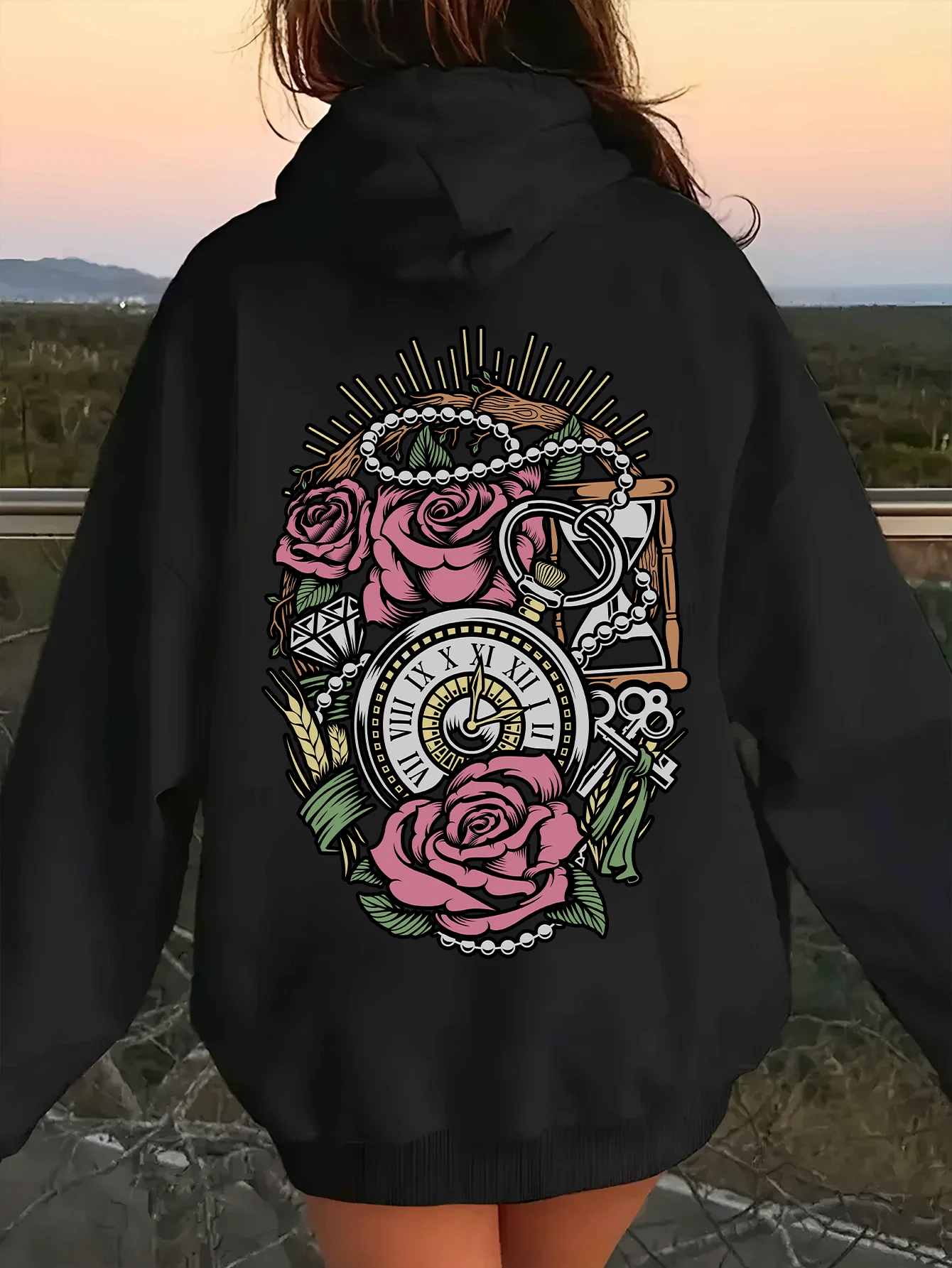 Herbstmode einteiliges Kapuzenpullover für Mädchen, ein lässiges und einfaches modisches Outfit Image