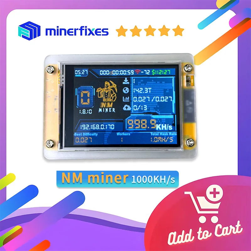 Neuer Bitcoin Miner Nerd Miner V2 2,8 Zoll BTC Miners 375kH/S BTC Miner BCH DGB Crypto Miners Firmware Nerdminer LCD Display Image