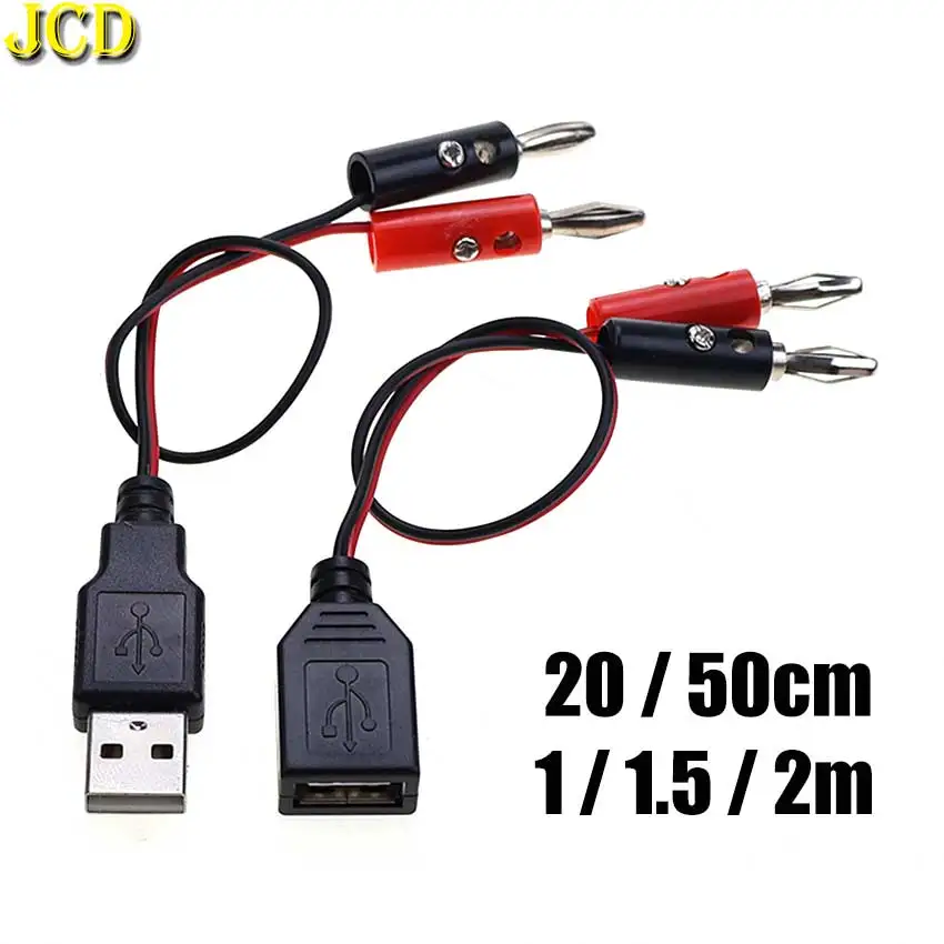 JCD USB-Buchse auf 4 mm Bananenstecker, Testkabel, A-Buchse, Ladekabel, USB-Buchse auf Bananenkopf, verbinden Sie leitfähigen Draht Image
