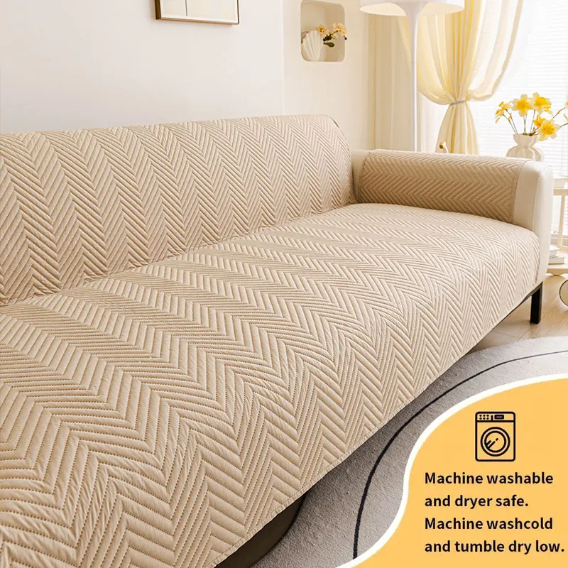 1PC-Modernes, minimalistisches Sofakissen, ganzjähriges universelles W-förmiges integriertes Anti-Rutsch-Sofasitzkissen, gerade Reihe