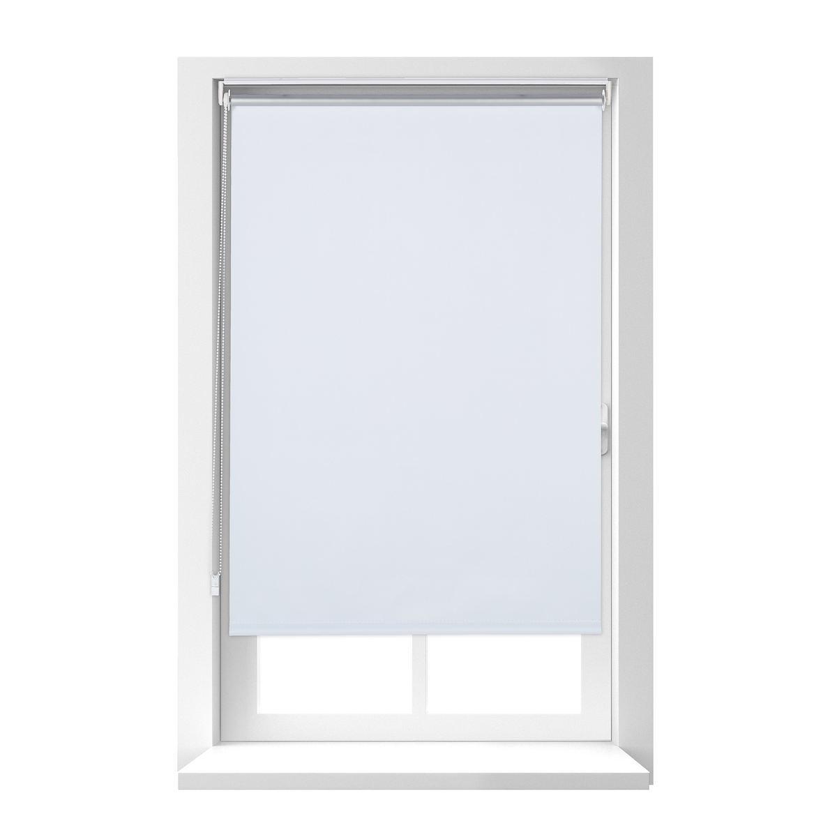 Relaxdays Thermorollo, ohne Bohren, Klemmfix, Kettenzug, 80x160 cm, Stoffbreite 76 cm, blickdichtes Klemmrollo, weiß Image