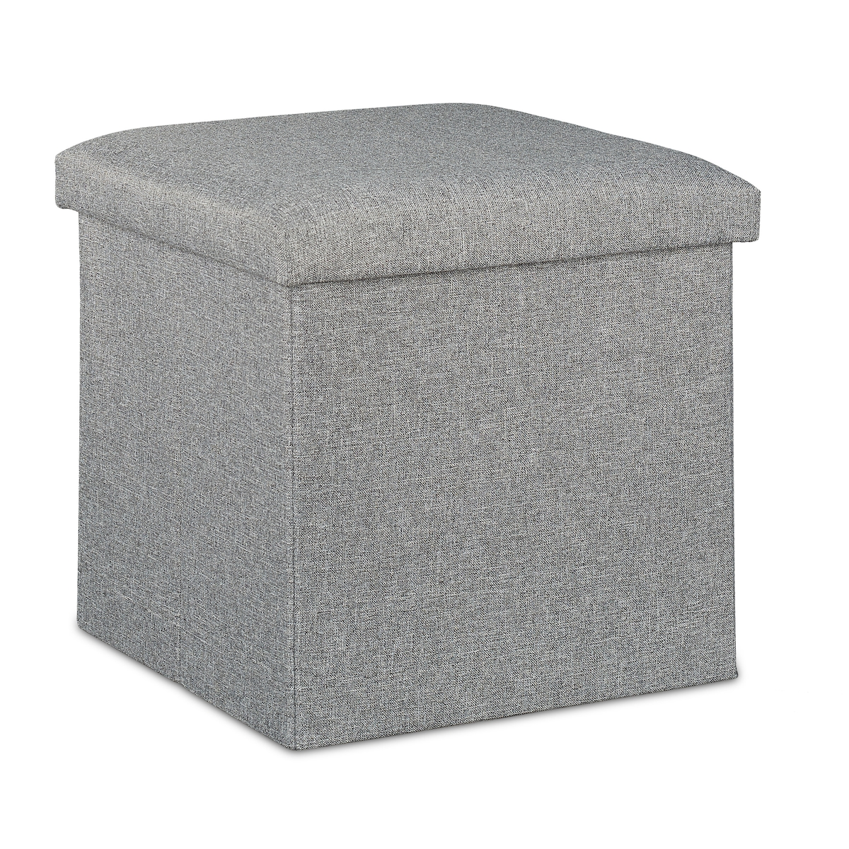 Relaxdays Sitzhocker mit Stauraum, faltbar, weich gepolstert, eckig, Stoff, Sitzwürfel, HBT: 37 x 37,5 x 37,5 cm, grau Image