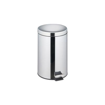 Relaxdays Mülleimer Küche, 20 Liter, spiegelpolierter Edelstahl, entnehmbarer Inneneimer, Fußpedal, Treteimer, silber Image