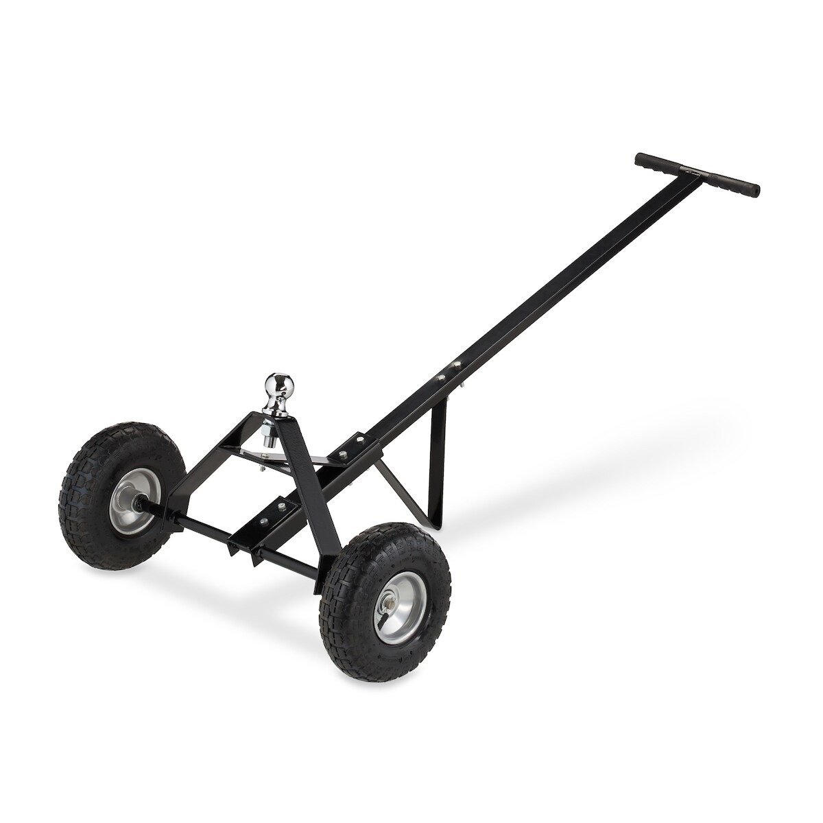 Relaxdays Rangierhilfe, Anhänger & Wohnwagen, HxBxT: 48x137x72 cm, Luftreifen, bis 250 kg, Kugelkupplung, Stahl, schwarz Image