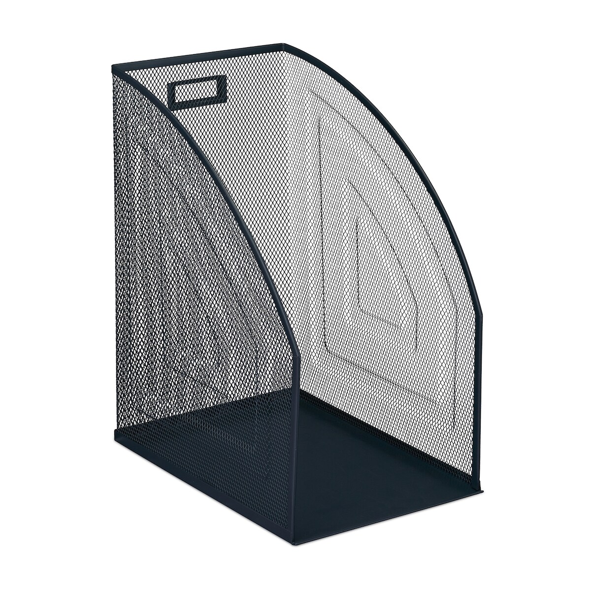 Relaxdays Stehsammler, DIN A4, Mesh Design, HxBxT: 32 x 16 x 24,5 cm, Büro & Home-Office, Stehordner, Metall, anthrazit Image
