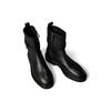 Stiefelette CALVIN KLEIN "ANKLE BOOT W/ METAL LOGO", Damen, Gr. 38, schwarz, Leder, unifarben, klassisch, Schuhe, Boots, Klassik-Stiefelette, Blockabsatz, mit Anziehlasche