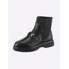 Stiefelette HEINE, Damen, Gr. 40, schwarz, Leder, Rindsleder, Glattleder, Textil, modisch, Schuhe