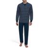 Schlafanzug TOM TAILOR "Rhodos", Herren, Gr. 48 (S), braun, dunkel, ringel, Obermaterial: 100% Baumwolle, casual, Homewear-Sets