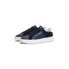 Sneaker TOMMY HILFIGER "TH COURT MIX NUBUCK", Herren, Gr. 42, blau (dunkelblau), Nubukleder, sportlich, Schuhe, Freizeitschuh, Halbschuh, Schnürer mit zwei Logoschriftzügen