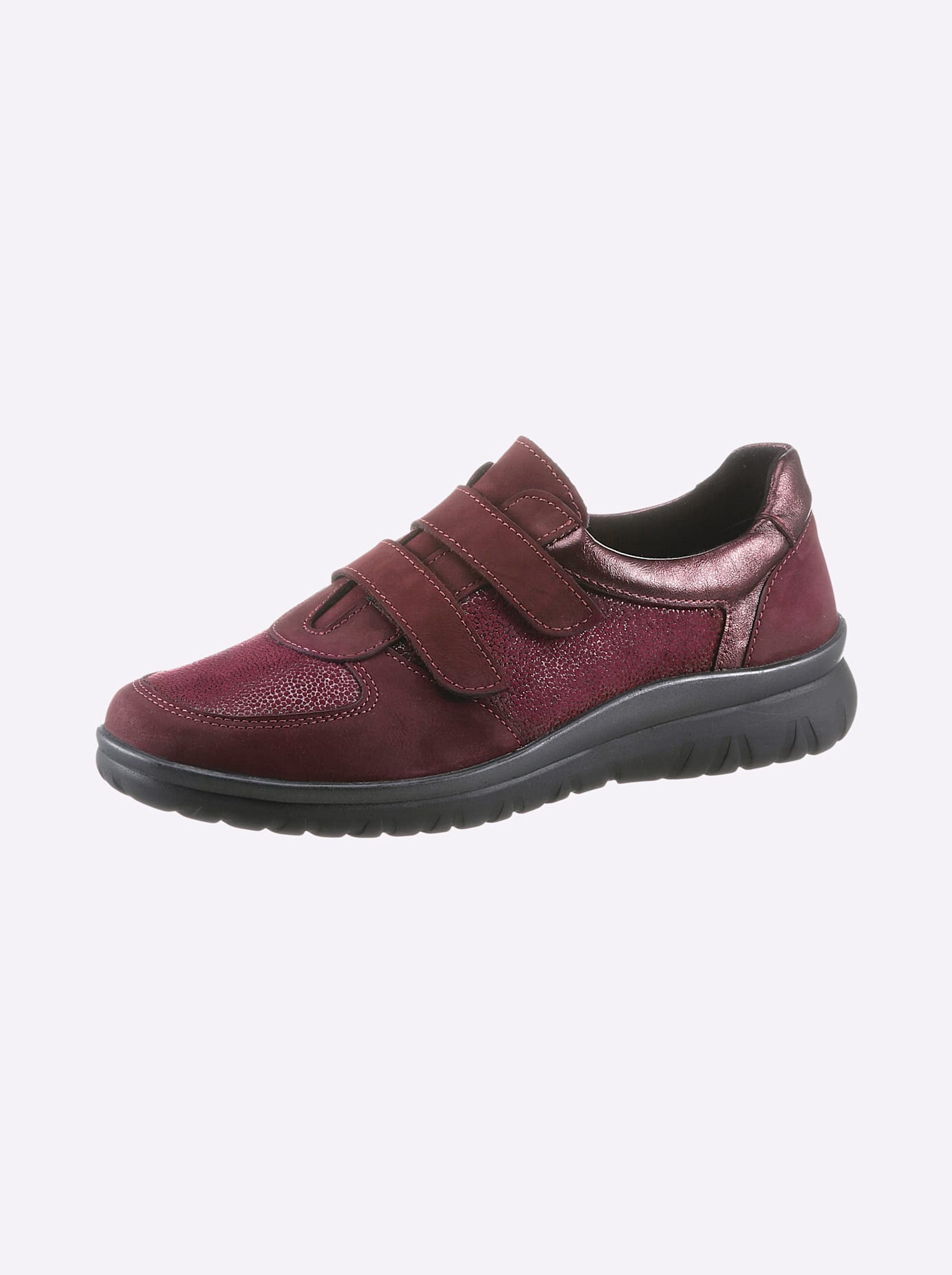 Klettschuh CLASSIC BASICS, Damen, Gr. 39, rot (bordeaux), Glattleder, Nubukleder, Schuhe