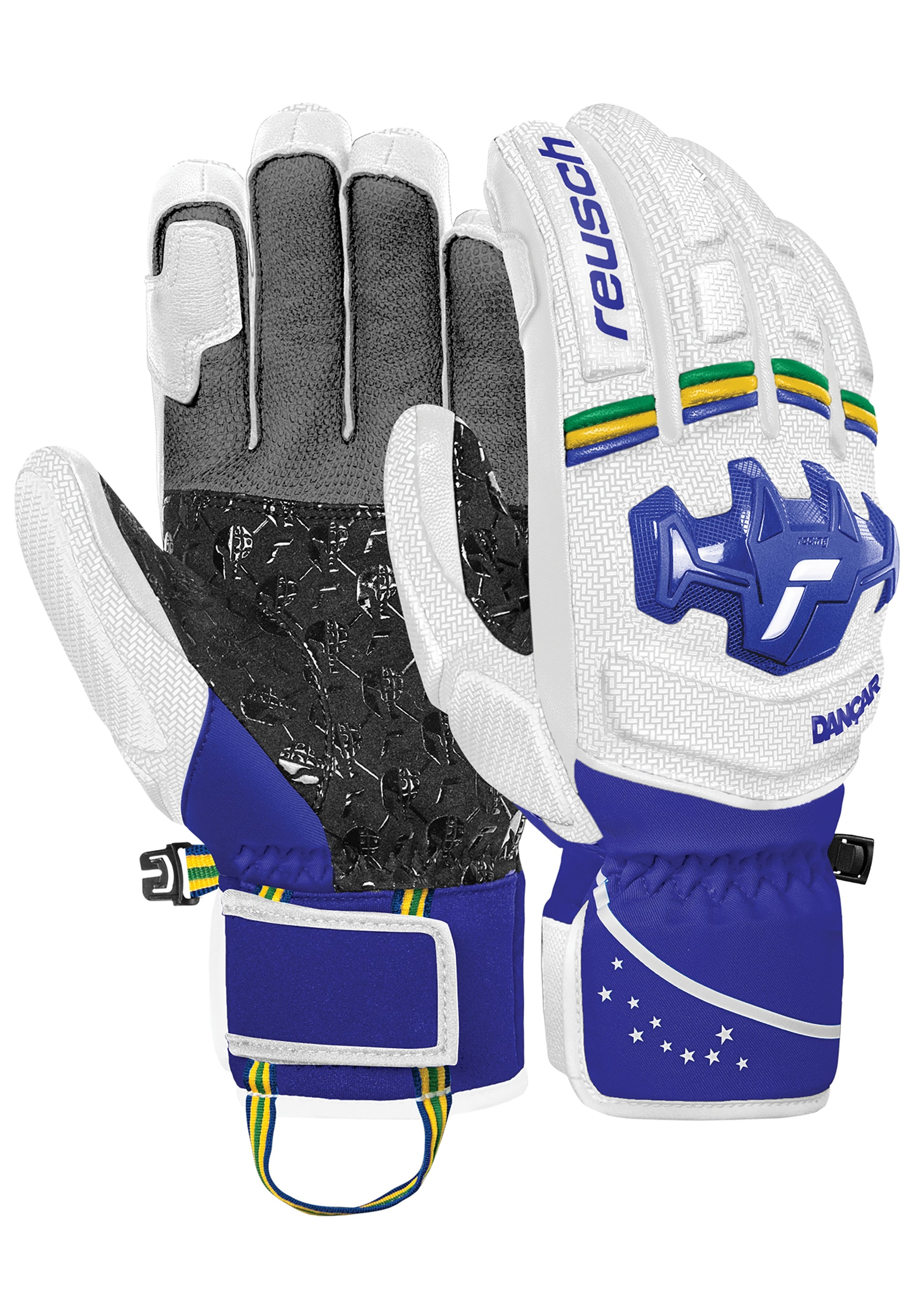 Skihandschuhe REUSCH "Worldcup Warrior SC", Damen, Gr. 10, weiß, mehrfarbig, 75% Polyester, 15% Ziegenleder, 5% Polyamid, 5% Polyurethan, mehrfarbig, Handschuhe, mit winddichter, atmungsaktiver Funktion Image