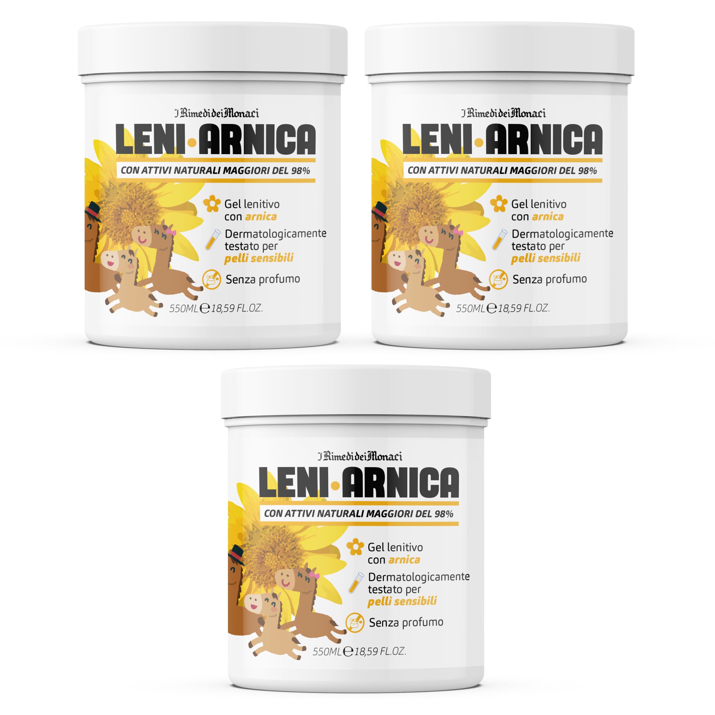 Leniarnica Gel Arnica per Pelli Sensibili 3x550ml 3x550 ml