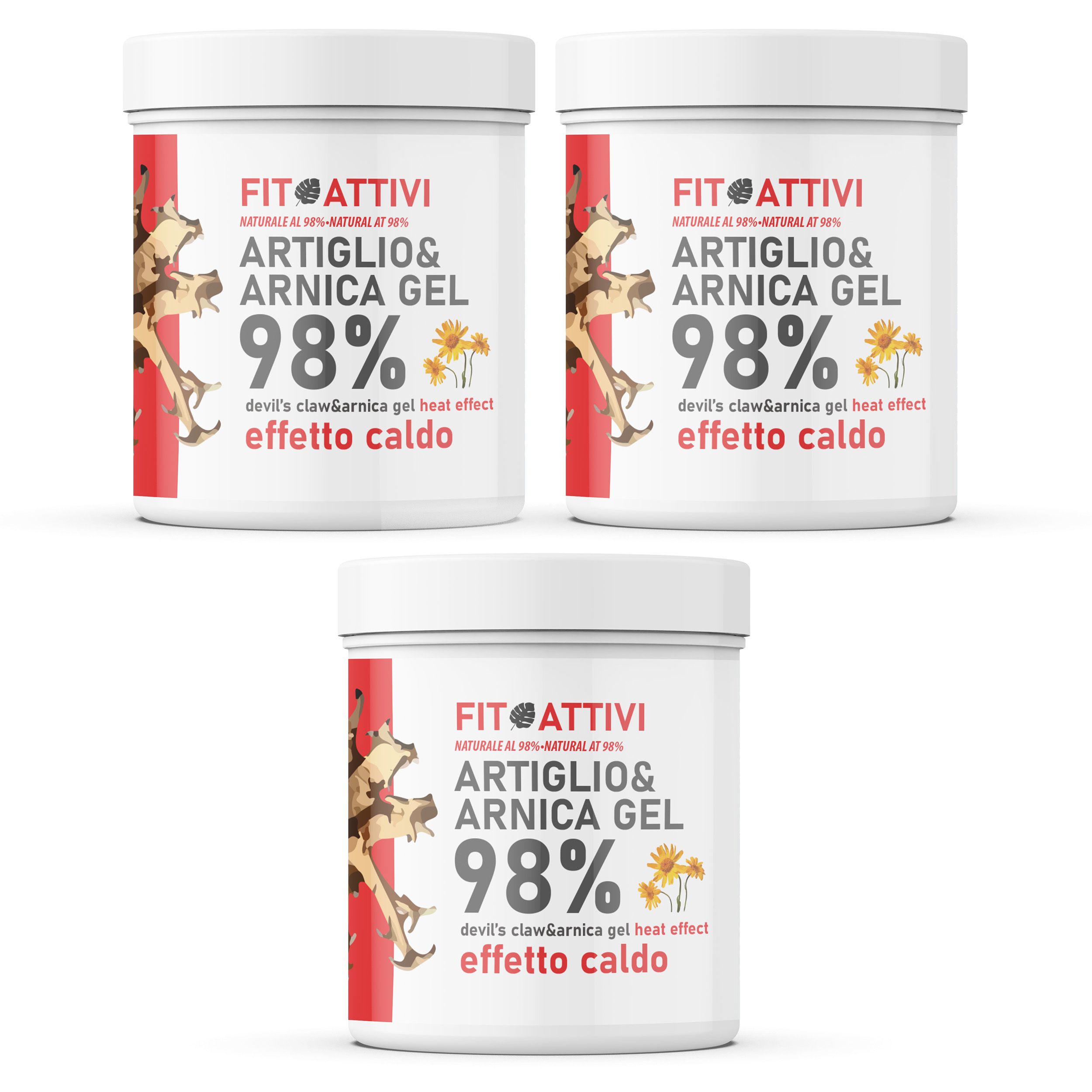 Artiglio&Arnica Effetto Caldo 98% Gel 3x550ml 3x550 ml