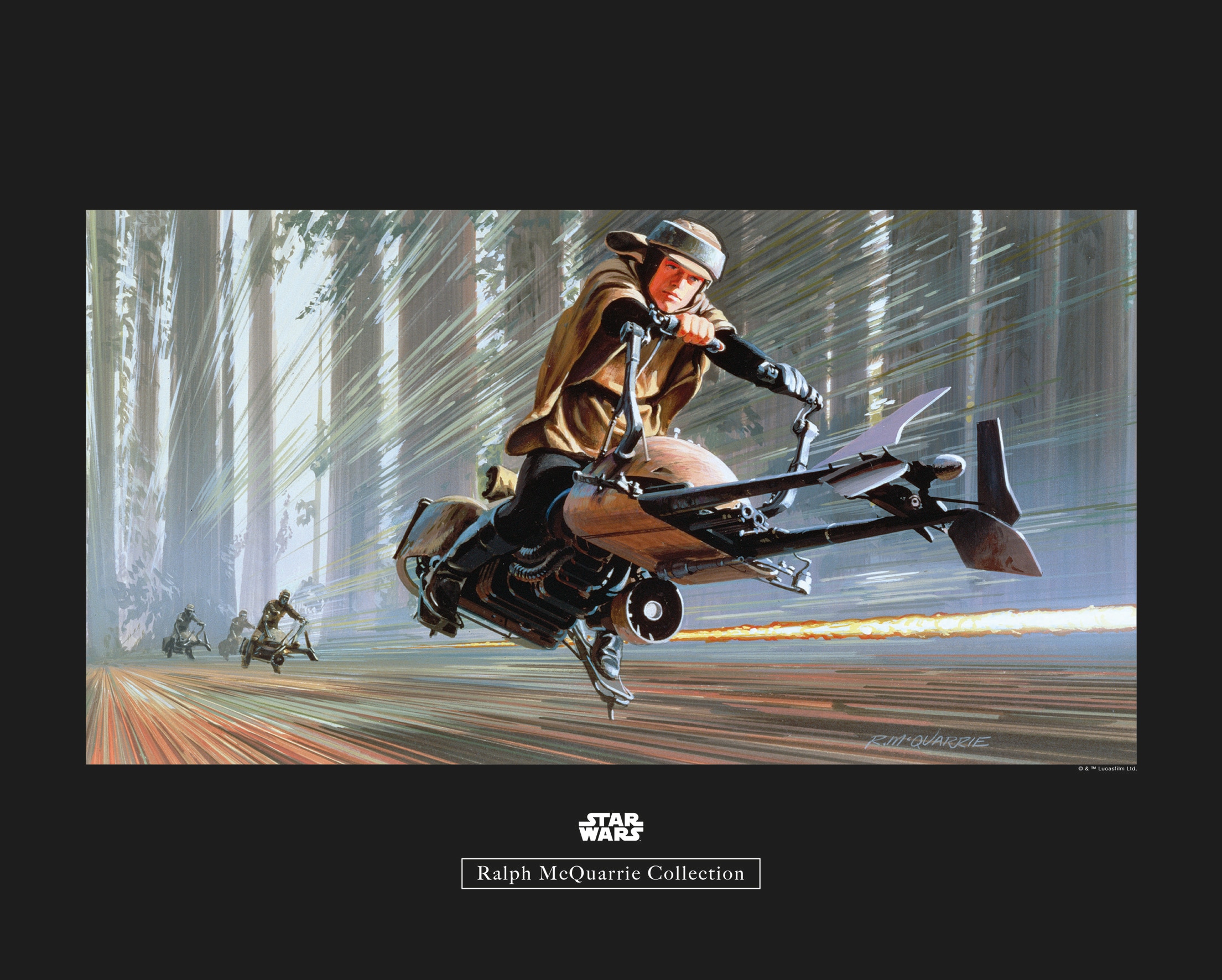 Bild KOMAR "Star Wars Classic RMQ Endor Speeder", bunt (farbe bild(er): bunt), B:50cm H:40cm, Holz, Papier, Bilder, Wandbild zur Dekoration im Kinderzimmer - ohne Rahmen Image