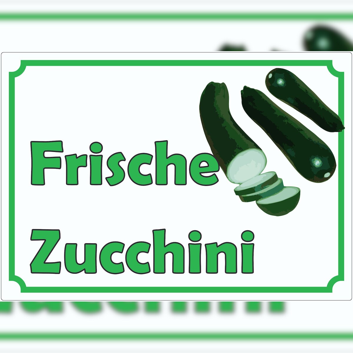 HB-Druck Frische Zucchini Werbeaufkleber Hofladen Verkaufsförderung A4 (210x297mm) Image