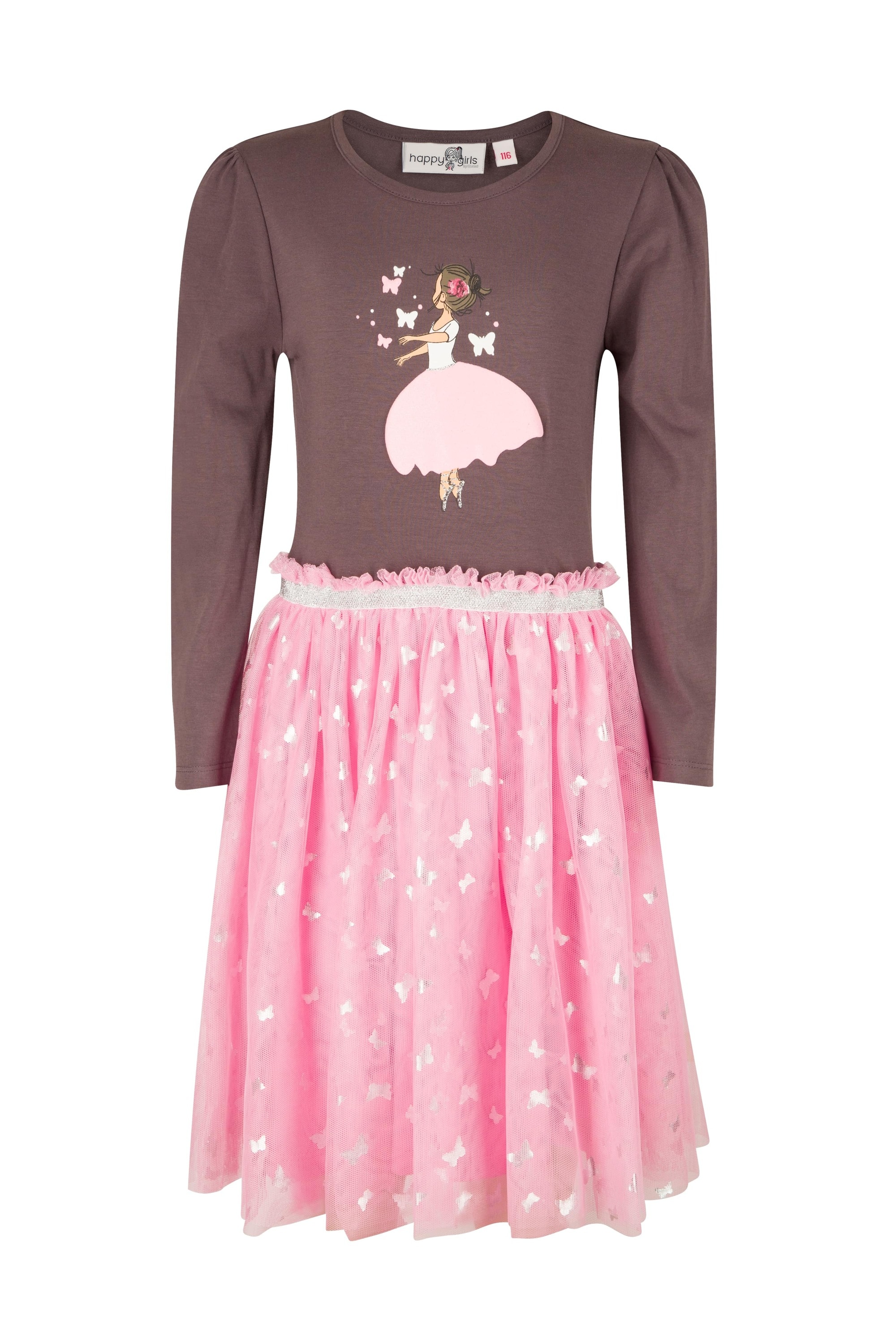 Sommerkleid HAPPY GIRLS "dress", Mädchen, Gr. 98, EURO-Größen, dunkelgrau, Stoff, 100% Baumwolle, normal, Kleider Image