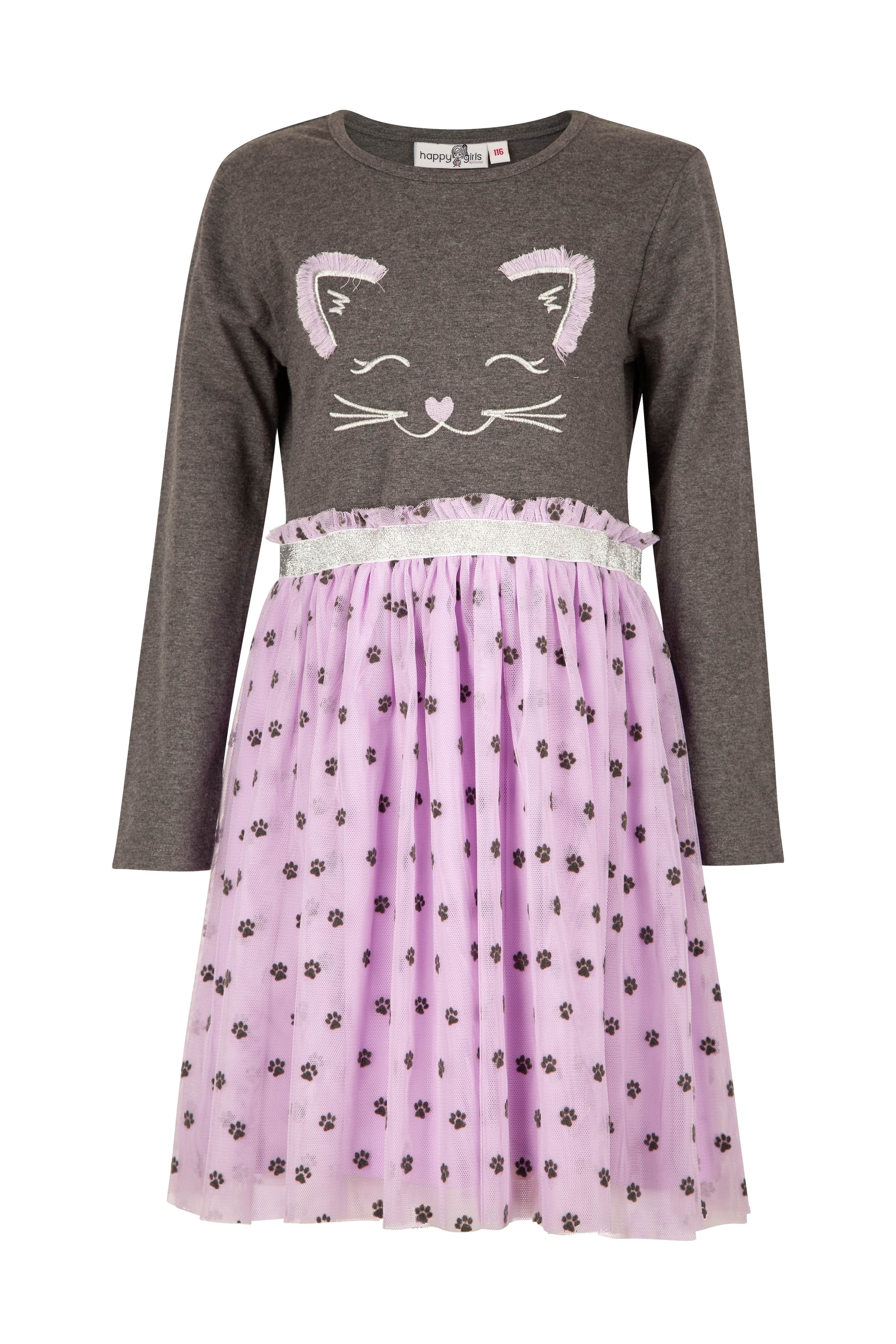 Sommerkleid HAPPY GIRLS "dress", Mädchen, Gr. 128, EURO-Größen, anthrazit, Stoff, 100% Baumwolle, normal, Kleider Image