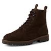 Schnürboots MARCO TOZZI BY GMK, Herren, Gr. 45, braun (mocca), Nubukleder, unifarben, casual, Schuhe, Blockabsatz, Schnürstiefelette mit praktischem Innenreißverschluss