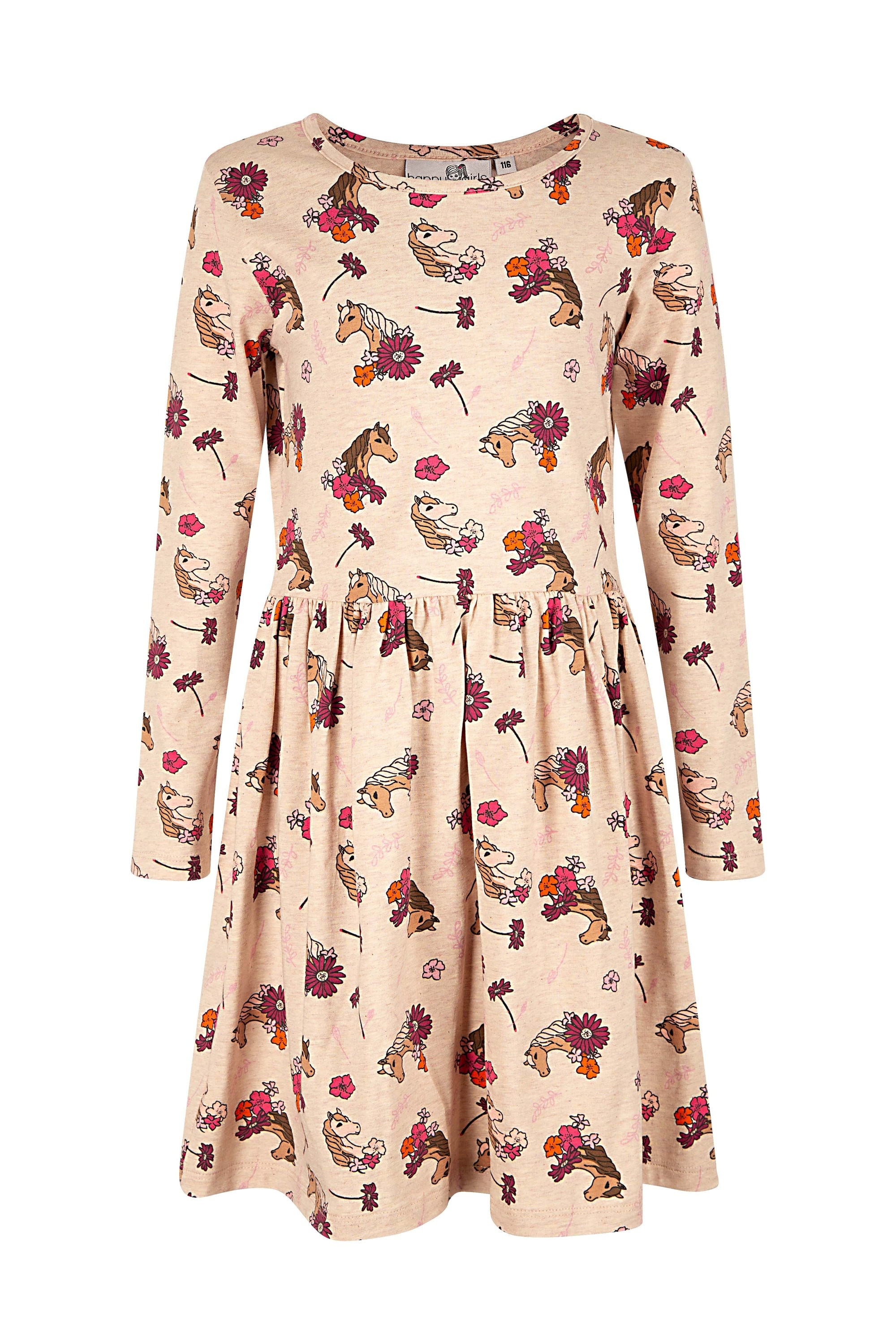 Sommerkleid HAPPY GIRLS "dress", Mädchen, Gr. 86, EURO-Größen, beige, Stoff, 100% Baumwolle, normal, Kleider Image