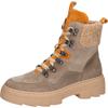 Schnürboots WALDLÄUFER "H-SAIGA", Damen, Gr. 6 (39), beige (beige, orange), Nubukleder, Veloursleder, Textil, kontrastfarbene Details, modisch, Schuhe, Winterboots, Plateauboots, Schnürstiefelette, H-Weite (= sehr weit)