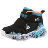 Winterstiefel SKECHERS "PLAY SCENE", Kinder, Gr. 21, bunt (schwarz, multi), Lederimitat, Textil, animal-print, kontrastfarbene Details, casual, Schuhe, Klettboots mit Warmfutter, Größenschablone zum Download
