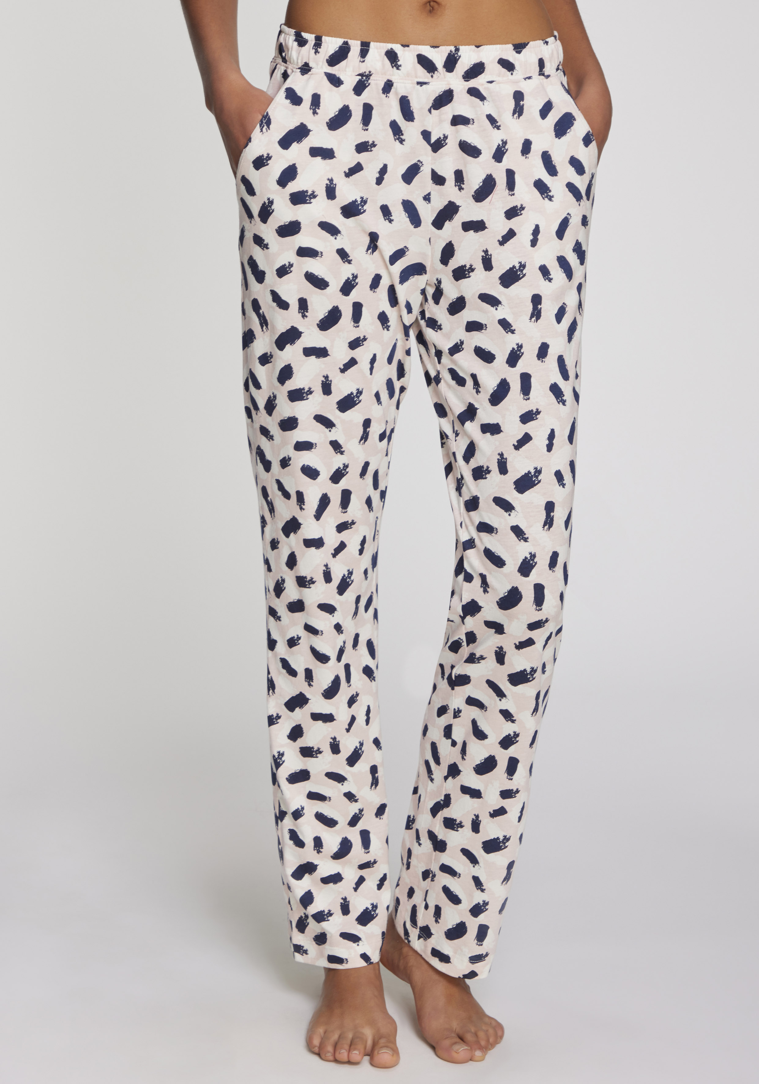 Pyjamahose S.OLIVER, Damen, Gr. 40/42, N-Gr, rosa, gemustert, Single Jersey, Obermaterial: 50% Baumwolle, 50% Viskose, gemustert, Casual, Hosen, Mit schönem Alloverdruck