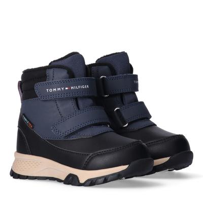 Winterboots TOMMY HILFIGER, Kinder, Gr. 32, schwarz (schwarz, blau), Synthetik, Textil, sportlich, Schuhe, Snowboots, Babystiefel mit Warmfutter Image