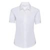 Russell Collection Easy Care Oxford Bluse, Kurzarm (Weiß)