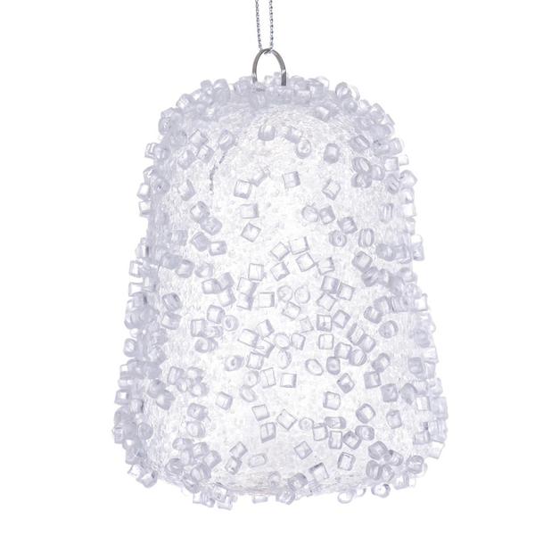 Vickerman 785270 - 3.5" White Icy Sugar Gum Drop Christmas Tree Ornament (3 Pack) (MT254411W)