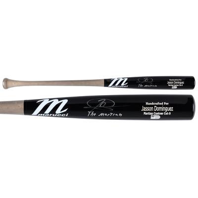 Von Jasson Domínguez, New York Yankees, signierter Marucci-Spielmodellschläger mit der Aufschrift „Der Marsianer“ Image