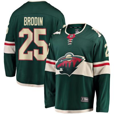 Minnesota Wild Fanatics Branded Home Breakaway Jersey - Green - Jonas Brodin - Mens Image