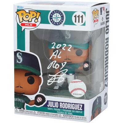 Julio Rodriguez Seattle Mariners signierte Fielding Funko Pop! Vinylfigur mit „2022 AL ROY“-Aufschrift Image