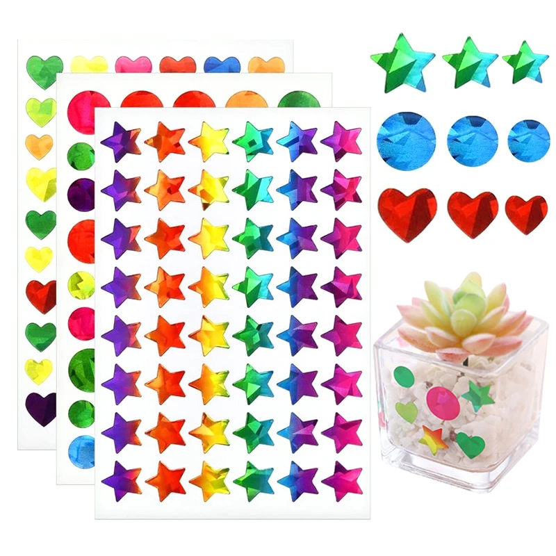 15/45 Blatt DIY Laser Aufkleber Set Mix Bunte Dazzling Glitter Aufkleber Stern Herz Dot Tagebuch Planer Dekorationen Schreibwaren ZYF Image
