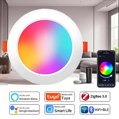 WiFi Smart LED Downlight Zigbee Down Light RGB Dimmbarer Einbaustrahler 5W 7W 10W 15W Alexa Google Home Sprachsteuerung