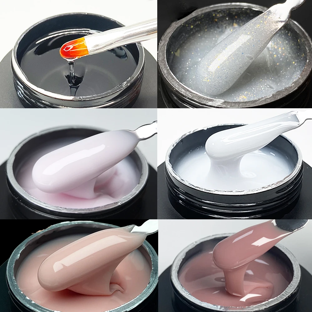 Jillnails Gel Nail Builder 50g Nude Milky White Pink Selbstnivellierendes mittelstarkes Gel für die Nagelverlängerung Image